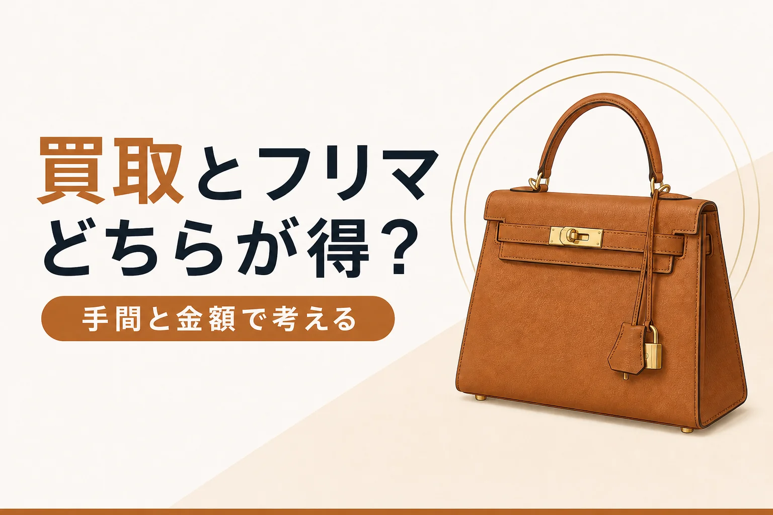 バッグ買取とフリマアプリを手間と金額で比較する記事のアイキャッチ
